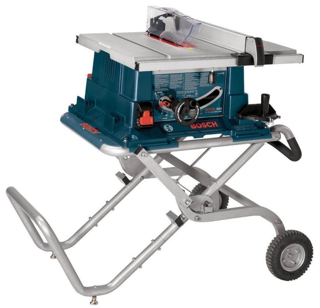 Bosch 4000-09 Worksite 15 Amp 10-Inch Benchtop Table Saw with Gravity Rise Wheeled Stand